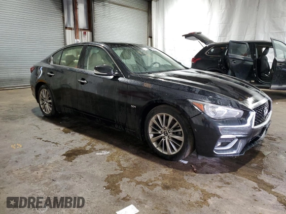 2019 Infiniti Q50 Luxe with VIN JN1EV7AR6KM556566, listed as a Copart auction lot 50066695 with 64,801 mi miles and Clean Title. Bid and sale history available at carsss.com. Image 4.