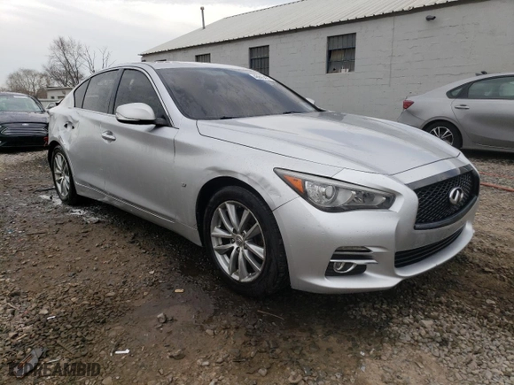 2015 Infiniti Q50 Premium with VIN JN1BV7AR1FM399635, listed as a Copart auction lot 46840425 with NaN miles and Salvage Title. Bid and sale history available at carsss.com. Image 4.