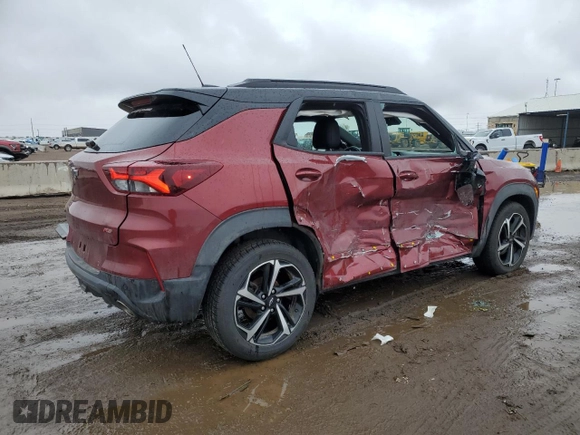 2022 Chevrolet TrailBlazer RS with VIN KL79MTSL8NB126295, listed as a Copart auction lot 51374205 with 39,749 mi miles and Salvage Title. Bid and sale history available at DreamBid. Image 3.