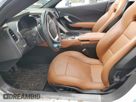 2015 Chevrolet Corvette 2LT with VIN 1G1YD3D7XF5104001, listed as a Copart auction lot 57149215 with Not provided miles and Salvage title. Bid and sale history available at DreamBid. Image 7.
