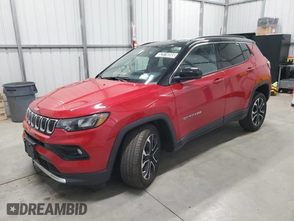 2024 Jeep Compass Limited with VIN 3C4NJDCN2RT597461, listed as a Copart auction lot 52516595 with 17,639 mi miles and Salvage Title. Bid and sale history available at carsss.com. Image 1.