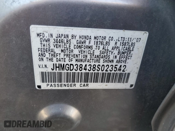 2008 Honda Fit with VIN JHMGD38438S023542, listed as a Copart auction lot 50730505 with 75,385 mi miles and Salvage Title. Bid and sale history available at carsss.com. Image 12.