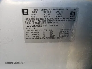 2012 GMC Terrain SLE-1 with VIN 2GKFLREK4C6331406, listed as a Copart auction lot 64267404 with 121,371 mi miles and Clean Title. Bid and sale history available at DreamBid. Image 13.