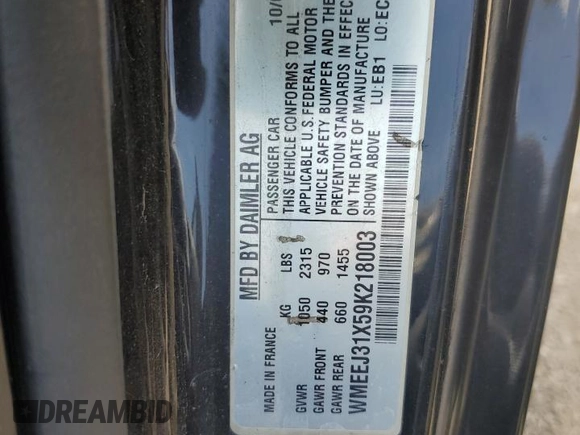 2009 Smart fortwo Pure with VIN WMEEJ31X59K218003, listed as a Copart auction lot 62413775 with 82,711 mi miles and Salvage title. Bid and sale history available at DreamBid. Image 13.