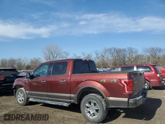 2015 Ford F-150 XLT with VIN 1FTEW1EF5FKD43164, listed as a Copart auction lot 48677185 with 90,823 mi miles and Salvage Title. Bid and sale history available at carsss.com. Image 2.