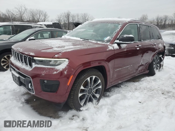 2022 Jeep Grand Cherokee Overland with VIN 1C4RJHDG8N8620405, listed as a Copart auction lot 86142484 with 40,989 mi miles and Salvage title. Bid and sale history available at DreamBid. Image 1.
