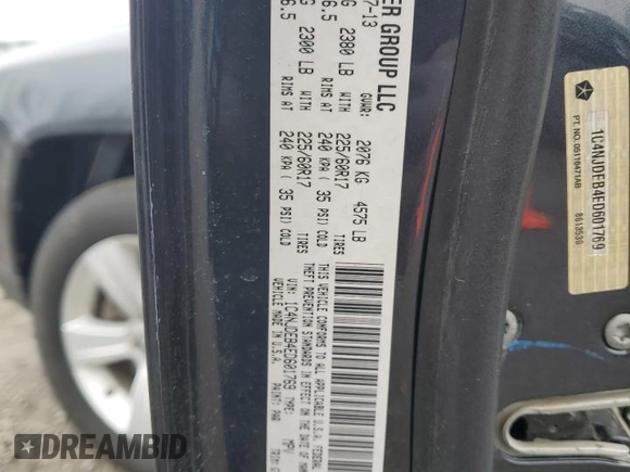 2014 Jeep Compass Latitude with VIN 1C4NJDEB4ED601769, listed as a Copart auction lot 48901365 with 129,826 mi miles and Salvage Title. Bid and sale history available at carsss.com. Image 13.