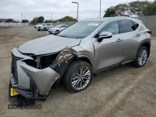 2025 Lexus NX with VIN 2T2GKCEZ6SC041433, listed as a Copart auction lot 43828265 with 1,343 mi miles and Salvage Title. Bid and sale history available at carsss.com. Image 1.
