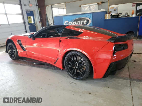 2016 Chevrolet Corvette Z06 1LZ with VIN 1G1YP2D67G5611240, listed as a Copart auction lot 68030904 with 0 mi miles and Salvage Title. Bid and sale history available at carsss.com. Image 2.