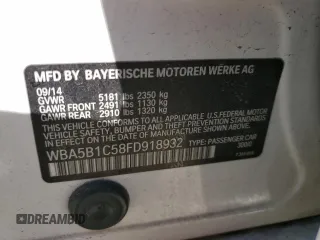 2015 BMW 5 Series 535i with VIN WBA5B1C58FD918932, listed as a Copart auction lot 47470515 with 160,506 mi miles and Salvage Title. Bid and sale history available at carsss.com. Image 13.