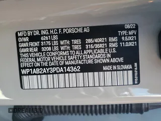 2023 Porsche Cayenne S z VIN WP1AB2AY3PDA14362, wystawiony jako Copart lot #59709925 z przebiegiem 32 287 mil mil oraz Szkoda całkowita • Salvage title. Historia ofert i sprzedaży dostępna na DreamBid. Obrazek 13.