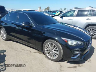 2021 Infiniti Q50 Luxe with VIN JN1EV7BP2MM705703, listed as a IAAI auction lot 42268197 with 39,928 mi miles and . Bid and sale history available at DreamBid. Image 1.