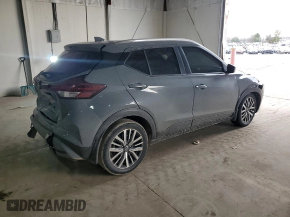 2021 Nissan Kicks SV with VIN 3N1CP5CV8ML497758, listed as a Copart auction lot 46814795 with 52,813 mi miles and Salvage Title. Bid and sale history available at carsss.com. Image 3.
