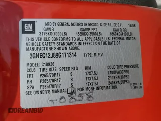 2009 Chevrolet Avalanche LS z VIN 3GNEC12J89G171314, wystawiony jako Copart lot #55131435 z przebiegiem 157 928 mil mil oraz Szkoda całkowita • Salvage title. Historia ofert i sprzedaży dostępna na DreamBid. Obrazek 12.