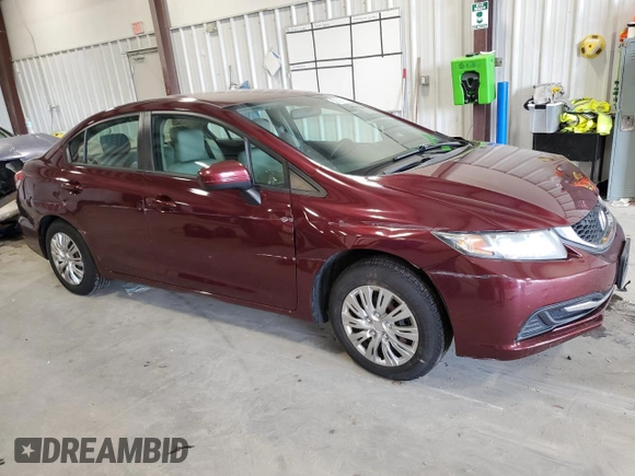 2015 Honda Civic LX with VIN 2HGFB2F50FH505934, listed as a Copart auction lot 56029315 with 66,355 mi miles and Salvage title. Bid and sale history available at DreamBid. Image 4.