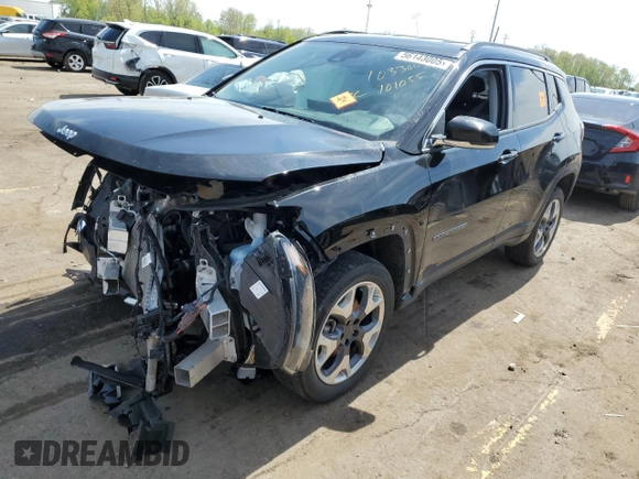 2022 Jeep Compass Limited with VIN 3C4NJDCB0NT101055, listed as a Copart auction lot 56143005 with Not provided miles and Salvage title. Bid and sale history available at DreamBid. Image 1.