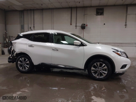 2015 Nissan Murano S with VIN 5N1AZ2MG6FN257877, listed as a IAAI auction lot 41699818 with 76,025 mi miles. Bid and sale history available at carsss.com. Image 14.