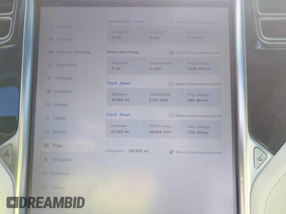 2018 Tesla Model X 75D with VIN 5YJXCDE44JF091690, listed as a IAAI auction lot 41585617 with 128,826 mi miles and . Bid and sale history available at DreamBid. Image 15.