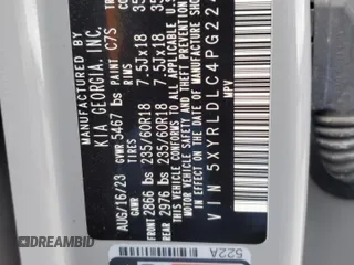 2023 Kia Sorento X-Line S with VIN 5XYRLDLC4PG224677, listed as a Copart auction lot 86957474 with 15,602 mi miles and Salvage Title. Bid and sale history available at DreamBid. Image 15.