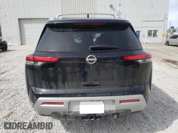 2023 Nissan Pathfinder SL with VIN 5N1DR3CD6PC230945, listed as a Copart auction lot 48570295 with 27,680 mi miles and Salvage title. Bid and sale history available at DreamBid. Image 6.