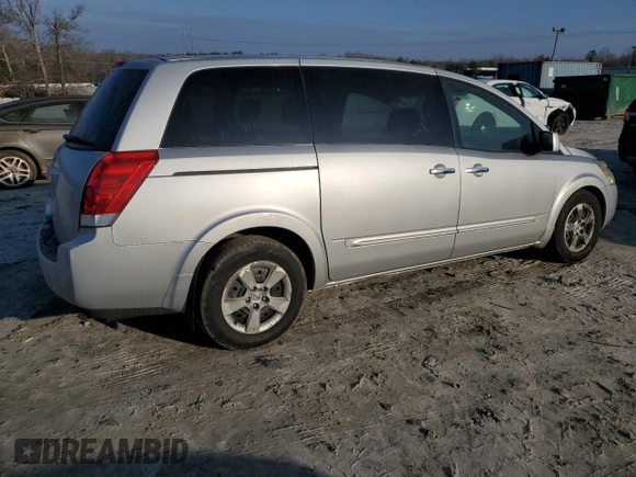 2007 Nissan Quest S with VIN 5N1BV28U87N117833, listed as a Copart auction lot 43357885 with 160,808 mi miles and Salvage Title. Bid and sale history available at carsss.com. Image 3.