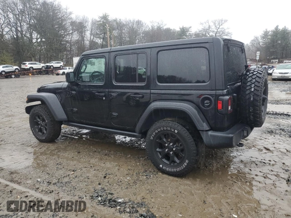 2021 Jeep Wrangler Unlimited Willys with VIN 1C4HJXDN2MW741557, listed as a Copart auction lot 49670355 with 83,180 mi miles and Clean Title. Bid and sale history available at DreamBid. Image 2.