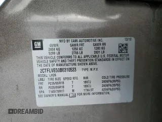 2011 GMC Terrain SLT-1 z VIN 2CTFLVE50B6310523, wystawiony jako Copart lot #44603575 z przebiegiem 127 774 mil mil oraz Szkoda całkowita • Salvage title. Historia ofert i sprzedaży dostępna na DreamBid. Obrazek 13.