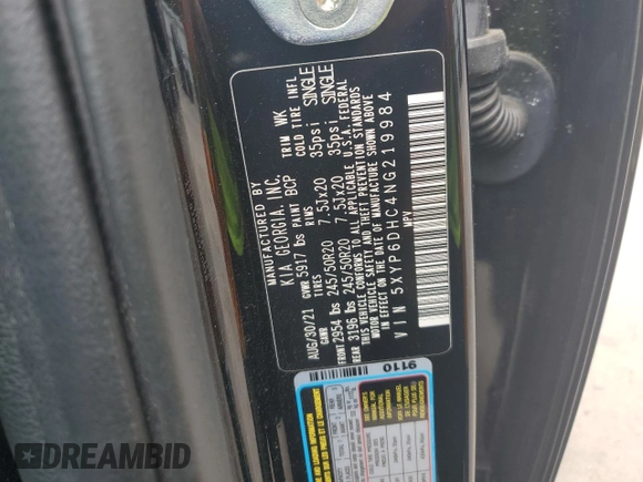 2022 Kia Telluride S с VIN 5XYP6DHC4NG219984, выставлен на аукционе Copart как лот 60916715 с пробегом 47 024 миль миль и Списание • Salvage title. История ставок и продаж доступна на DreamBid. Изображение 14.