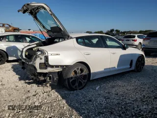 2021 Kia Stinger GT1 with VIN KNAE45LC6M6087917, listed as a Copart auction lot 53020095 with 57,615 mi miles and Salvage Title. Bid and sale history available at carsss.com. Image 3.