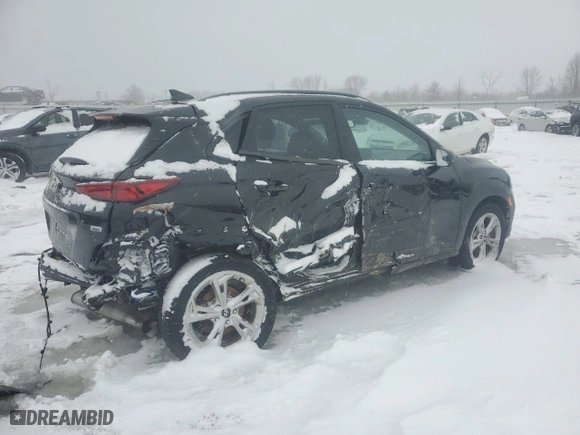 2023 Hyundai Kona SEL with VIN KM8K6CAB6PU965596, listed as a Copart auction lot 47251355 with 48,511 mi miles and Salvage Title. Bid and sale history available at carsss.com. Image 3.