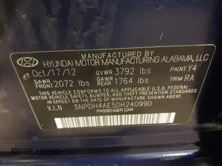 2013 Hyundai Elantra Limited with VIN 5NPDH4AE5DH240990, listed as a IAAI auction lot 42046871 with 138,037 mi miles and . Bid and sale history available at DreamBid. Image 9.