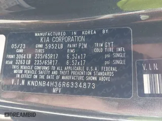 2024 Kia Carnival LX with VIN KNDNB4H36R6334873, listed as a IAAI auction lot 41120436 with 21,769 mi miles. Bid and sale history available at carsss.com. Image 9.