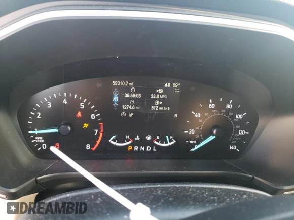 2020 Ford Escape SEL with VIN 1FMCU0H66LUB41495, listed as a Copart auction lot 58567885 with 59,310 mi miles and Salvage title. Bid and sale history available at DreamBid. Image 9.