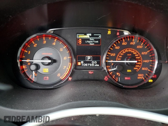 2017 Subaru WRX Limited with VIN JF1VA1J64H8818152, listed as a Copart auction lot 54471335 with 106,759 mi miles and Salvage Title. Bid and sale history available at carsss.com. Image 9.
