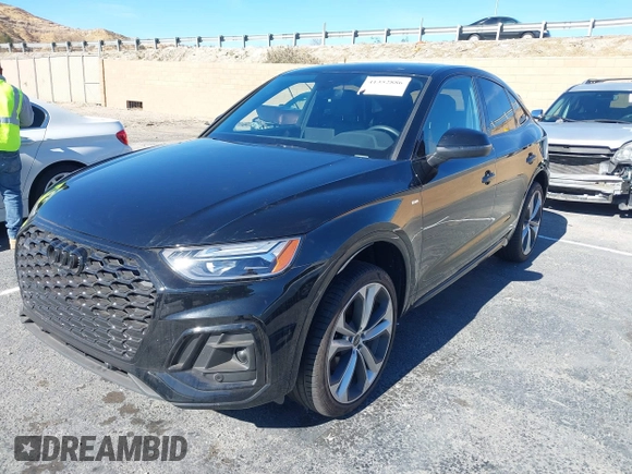 2023 Audi Q5 Sportback S line Premium Plus with VIN WA15AAFY8P2176437, listed as a IAAI auction lot 41352886 with 7,639 mi miles and . Bid and sale history available at DreamBid. Image 2.