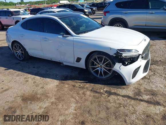 2022 Genesis G70 2.0T with VIN KMTG34TA2NU103990, listed as a IAAI auction lot 42302385 with 39,090 mi miles and . Bid and sale history available at DreamBid. Image 1.