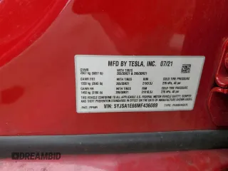 2021 Tesla Model S Plaid с VIN 5YJSA1E66MF436089, выставлен на аукционе Copart как лот 46114235 с пробегом Не указан миль и Списание • Salvage title. История ставок и продаж доступна на DreamBid. Изображение 14.