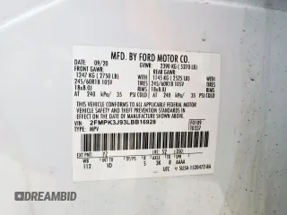 2020 Ford Edge SEL с VIN 2FMPK3J93LBB16928, выставлен на аукционе Copart как лот 63030385 с пробегом 81 567 миль миль и Чистый • Clean title. История ставок и продаж доступна на DreamBid. Изображение 13.