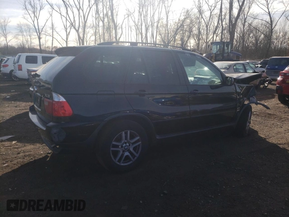 2005 BMW X5 3.0i with VIN 5UXFA13565LY20253, listed as a Copart auction lot 80418664 with 0 mi miles and Salvage Title. Bid and sale history available at carsss.com. Image 3.