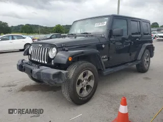 2017 Jeep Wrangler Unlimited Sahara with VIN 1C4BJWEG9HL633296, listed as a Copart auction lot 61387685 with 74,035 mi miles and Salvage title. Bid and sale history available at DreamBid. Image 1.