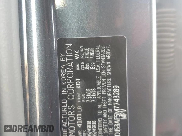 2021 Kia Soul Turbo with VIN KNDJ53AF5M7743289, listed as a Copart auction lot 85521924 with 30,967 mi miles and Salvage Title. Bid and sale history available at DreamBid. Image 13.