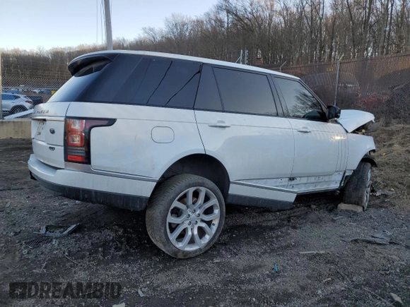 2017 Land Rover Range Rover with VIN SALGS5FE7HA328474, listed as a Copart auction lot 45054175 with 56,600 mi miles and Salvage title. Bid and sale history available at DreamBid. Image 3.