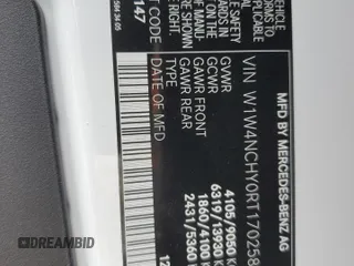 2024 Mercedes-Benz Sprinter with VIN W1W4NCHY0RT170258, listed as a Copart auction lot 43573275 with 36,369 mi miles and Salvage Title. Bid and sale history available at DreamBid. Image 13.