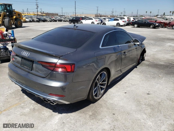2018 Audi S5 Coupe Premium Plus with VIN WAUP4AF57JA043545, listed as a Copart auction lot 56029362 with NaN miles. Bid and sale history available at carsss.com. Image 4.
