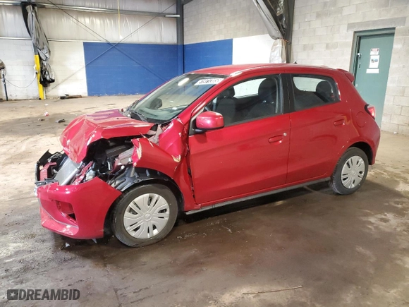 2024 Mitsubishi Mirage ES with VIN ML32AUHJ8RH029709, listed as a Copart auction lot 51971385 with 8,307 mi miles and Non Repairable. Bid and sale history available at carsss.com. Image 1.