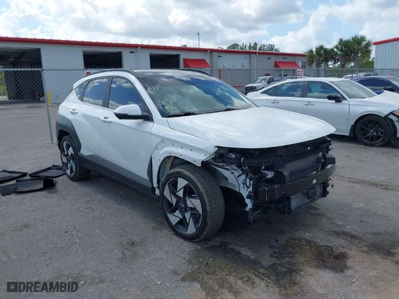 2024 Hyundai Kona Limited with VIN KM8HE3A31RU114220, listed as a IAAI auction lot 41577683 with 11,323 mi miles. Bid and sale history available at carsss.com. Image 1.
