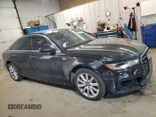 2015 Audi A6 Premium Plus with VIN WAUFGAFC5FN013221, listed as a Copart auction lot 48854395 with 155,728 mi miles and Salvage title. Bid and sale history available at DreamBid. Image 4.