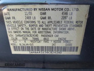 2006 Nissan Maxima 3.5 SL with VIN 1N4BA41E56C824340, listed as a IAAI auction lot 41425919 with 298,407 mi miles. Bid and sale history available at carsss.com. Image 9.