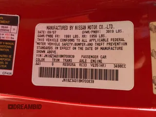 2008 Nissan 350Z Touring z VIN JN1BZ34D18M700839, wystawiony jako Copart lot #80797034 z przebiegiem 145 093 mil mil oraz Szkoda całkowita • Salvage title. Historia ofert i sprzedaży dostępna na DreamBid. Obrazek 12.