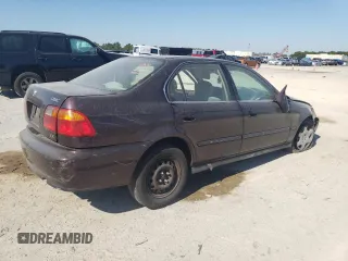 2000 Honda Civic EX with VIN 2HGEJ864XYH528956, listed as a Copart auction lot 75256173 with 206,261 mi miles and Salvage Title. Bid and sale history available at carsss.com. Image 3.